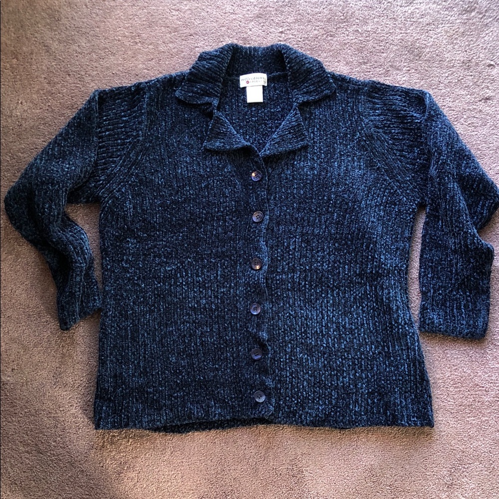 Elegant Navy Cardigan Sweater